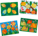 A vibrant DIY kit from DJECO featuring nature-themed painting activities. The kit includes colorful illustrations of insects, fruits, flowers, and snails, encouraging creativity and hands-on art-making for children.
