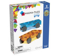 Magna-Tiles Cars: 2 Piece Set (Blue/Orange)