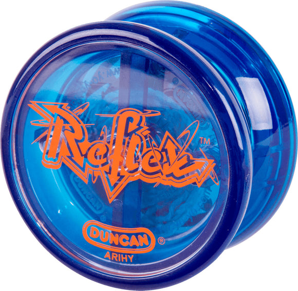 The Reflex Auto Return Yo-Yo by Duncan features a vibrant blue color with an eye-catching orange logo. This classic yo-yo is designed for effortless return, making it perfect for beginners and skilled players alike. Its durable build and innovative design provide a high-performance experience, ensuring hours of fun and skill development.