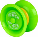 The Duncan First Yo! Yo-Yo is a vibrant green and yellow toy designed for beginners. It features a smooth, glossy finish and is lightweight, perfect for mastering tricks. Its classic design ensures hours of fun and skill development, making it an ideal choice for kids learning to yo-yo.