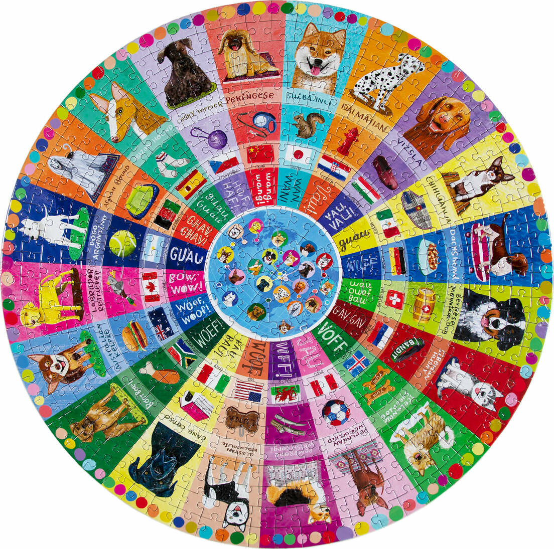 Dogs of the World Round Puzzle