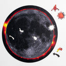 Moon with the sun's corona, showing several whimsy pieces