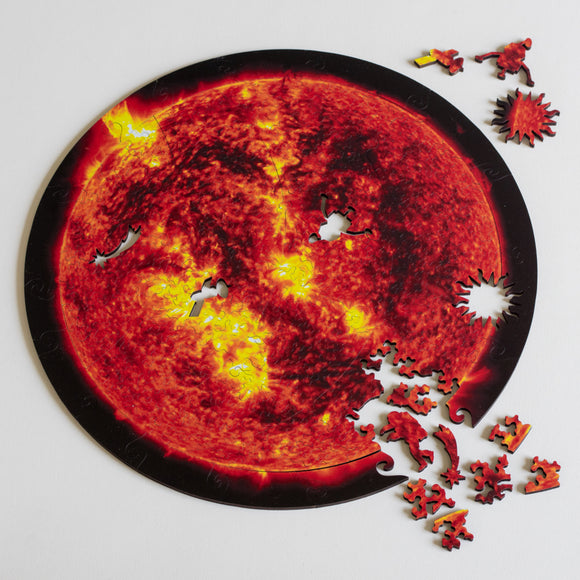 The sun, showing whimsy pieces and several regular pieces