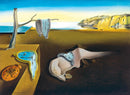 A jigsaw puzzle featuring Salvador Dali's masterpiece, The Persistence of Memory. The artwork showcases a surreal landscape with melting clocks draped over various objects, evoking themes of time and memory.