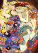 A high-quality jigsaw puzzle featuring 'The Virgin' by Gustav Klimt. The image showcases Klimt's iconic style, with colorful patterns and ethereal figures, perfect for art lovers and puzzle enthusiasts.