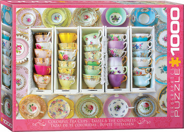 Colorful Tea Cups 1000-Piece Puzzle