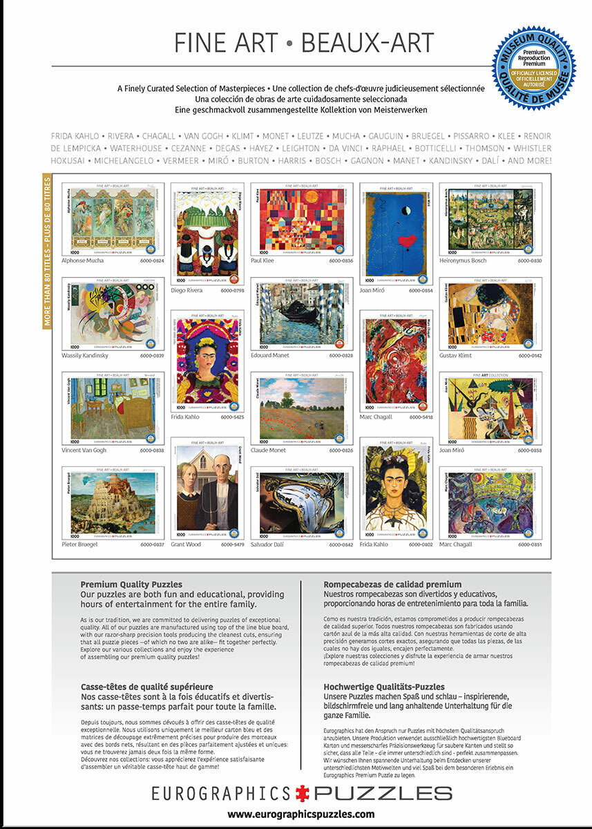 Self Portrait, The Frame by Frida Kahlo 1000-Piece Puzzle