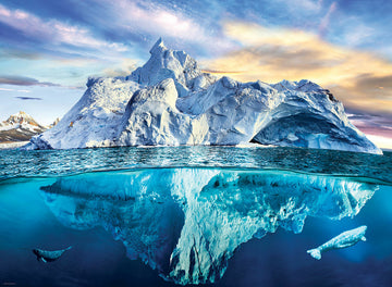 A beautifully crafted jigsaw puzzle titled 'Arctic' by Eurographics, featuring an awe-inspiring icy landscape with a dramatic iceberg above and below water showcasing a vibrant underwater scene. Perfect for nature lovers and puzzle enthusiasts alike.