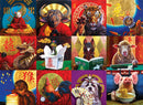 A vibrant Chinese Calendar jigsaw puzzle featuring artistic illustrations of the zodiac animals, including a mouse, cow, tiger, dragon, and more. The artwork showcases a colorful and playful design, perfect for puzzle enthusiasts and lovers of Chinese culture.
