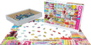 Eurographics Birthday Party Cakes jigsaw puzzle featuring a vibrant and colorful assortment of birthday cakes, desserts, and party decorations. The scene includes a variety of cakes with frosting, balloons, and festive decor. The puzzle pieces are spread out on a flat surface, ready to be assembled, showcasing intricate details and vivid colors, perfect for a fun family activity.