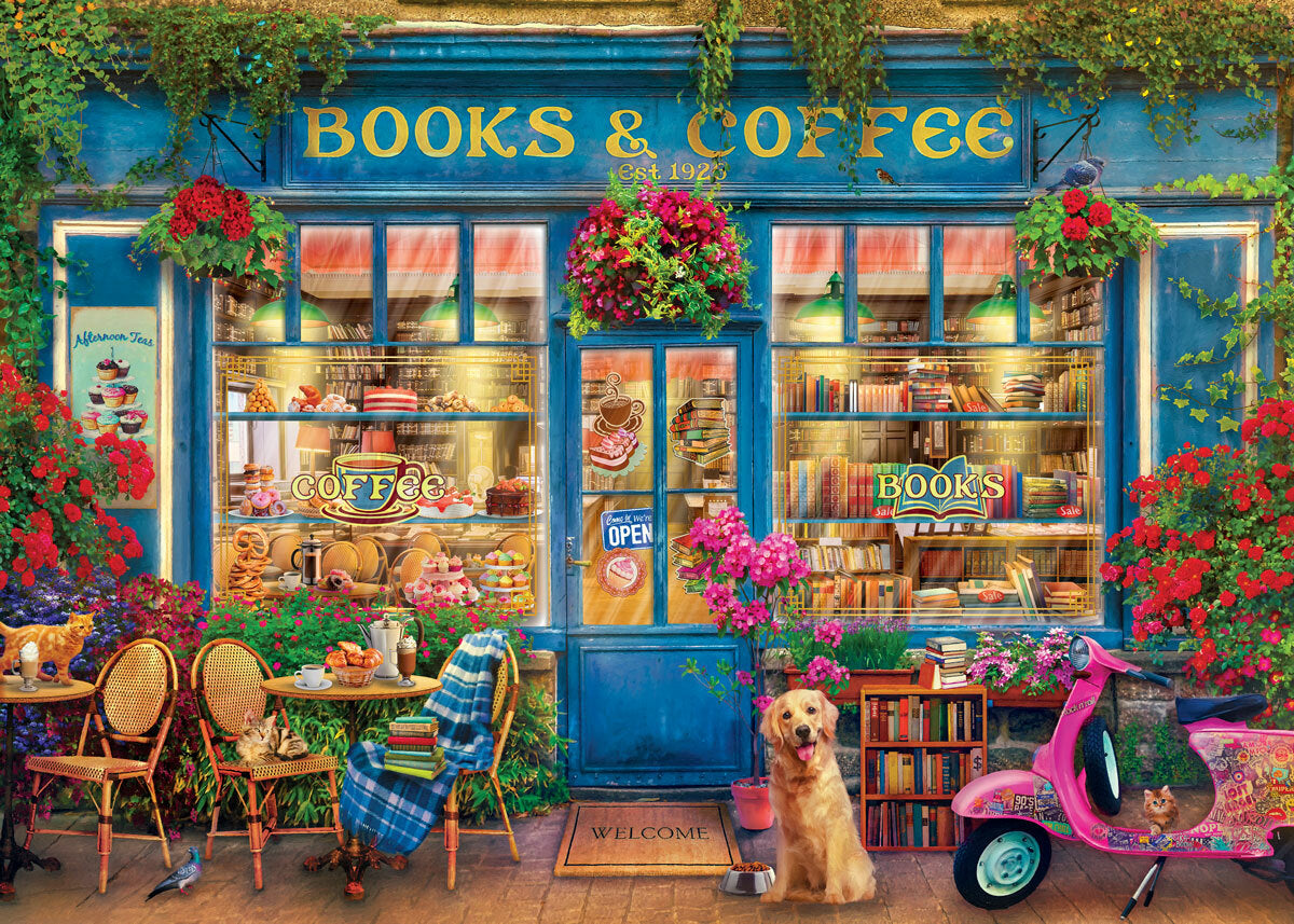 Books  and Coffee 1000-Piece Puzzle Puzzle