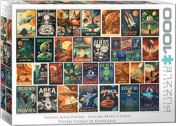 Alien Invasion Collage 1000-Piece Puzzle Puzzle