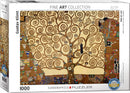 Eurographics Jigsaw Puzzle featuring Gustav Klimt's iconic 'Tree of Life' artwork, showcasing intricate swirling branches and decorative patterns in a 1000-piece set. Perfect for art lovers and puzzle enthusiasts looking to assemble a piece of fine art.