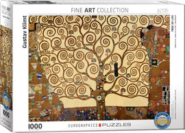 Eurographics Jigsaw Puzzle featuring Gustav Klimt's iconic 'Tree of Life' artwork, showcasing intricate swirling branches and decorative patterns in a 1000-piece set. Perfect for art lovers and puzzle enthusiasts looking to assemble a piece of fine art.