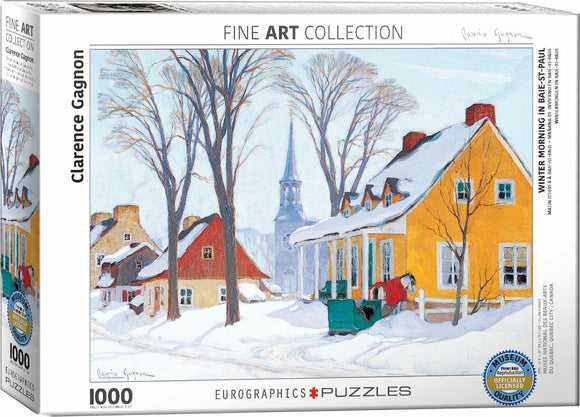Winter Morning in Baie-St-Paul by Clarence Gagnon 1000-Piece Puzzle
