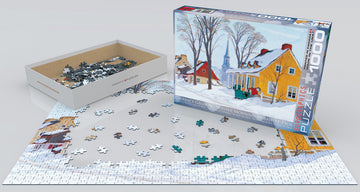 Winter Morning in Baie-St-Paul by Clarence Gagnon 1000-Piece Puzzle