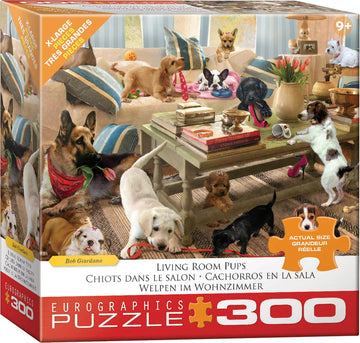 Living Room Pups by Robert Giordano 300-Piece Puzzle