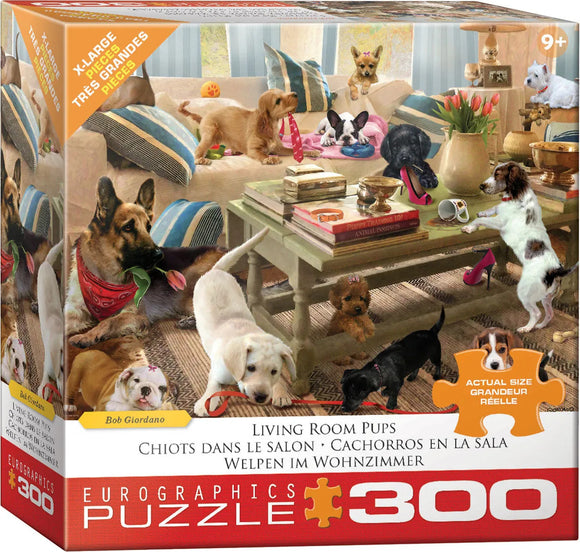 Living Room Pups by Robert Giordano 300-Piece Puzzle