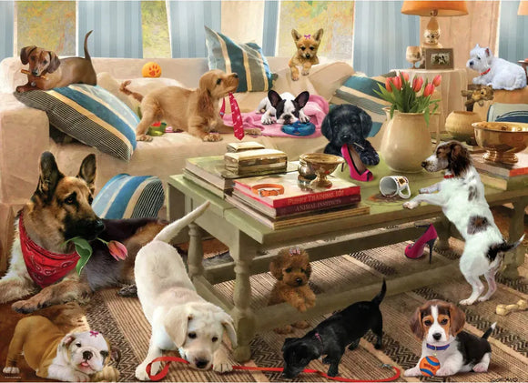 Living Room Pups by Robert Giordano 300-Piece Puzzle