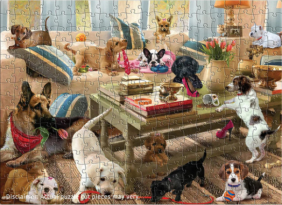 Living Room Pups by Robert Giordano 300-Piece Puzzle