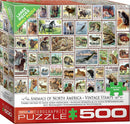 Animals of North Vintage Stamps 500-Piece Puzzle