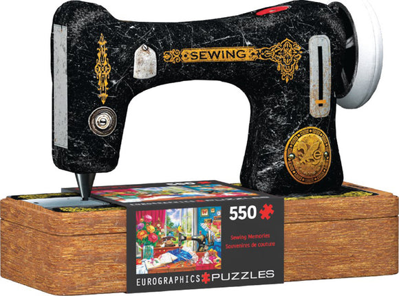 Sewing Machine Shaped Tin with  550-Piece Puzzle Puzzle