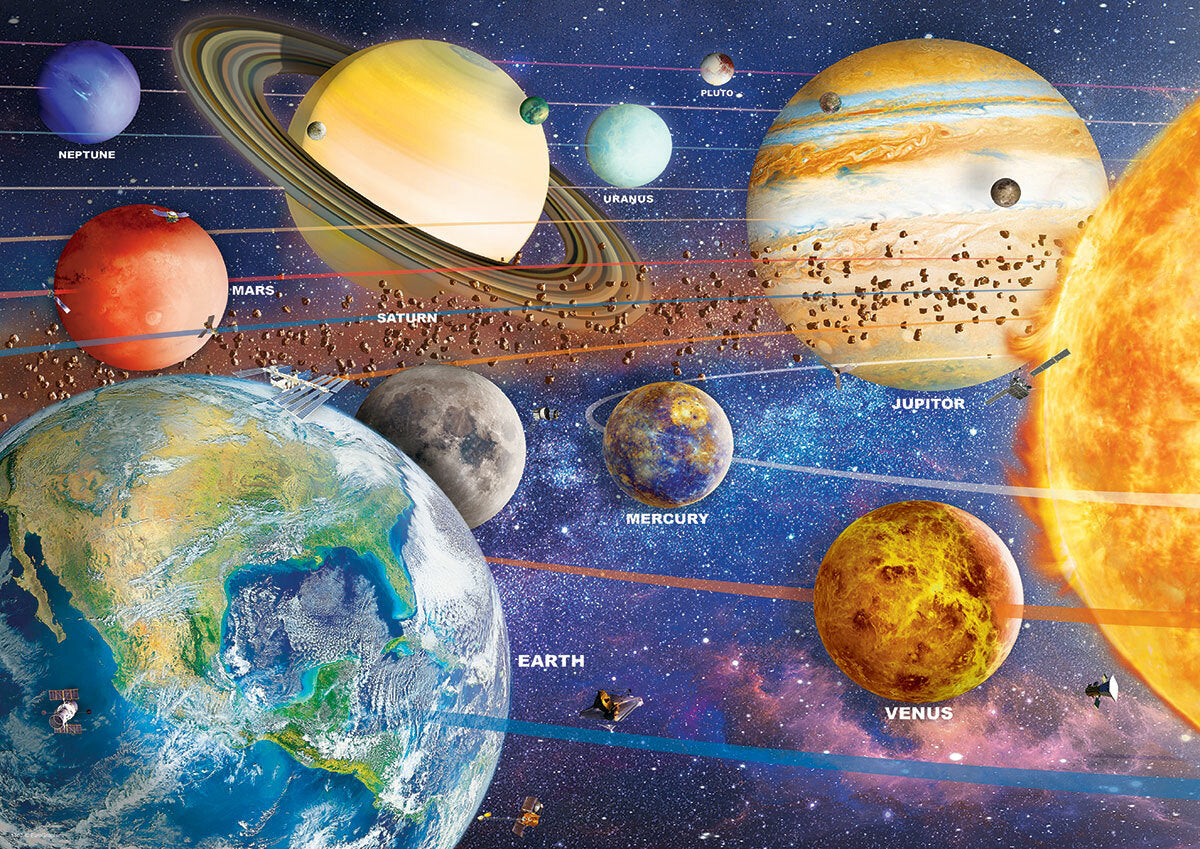 Planet Earth Round Tin with  550-Piece Puzzle Puzzle