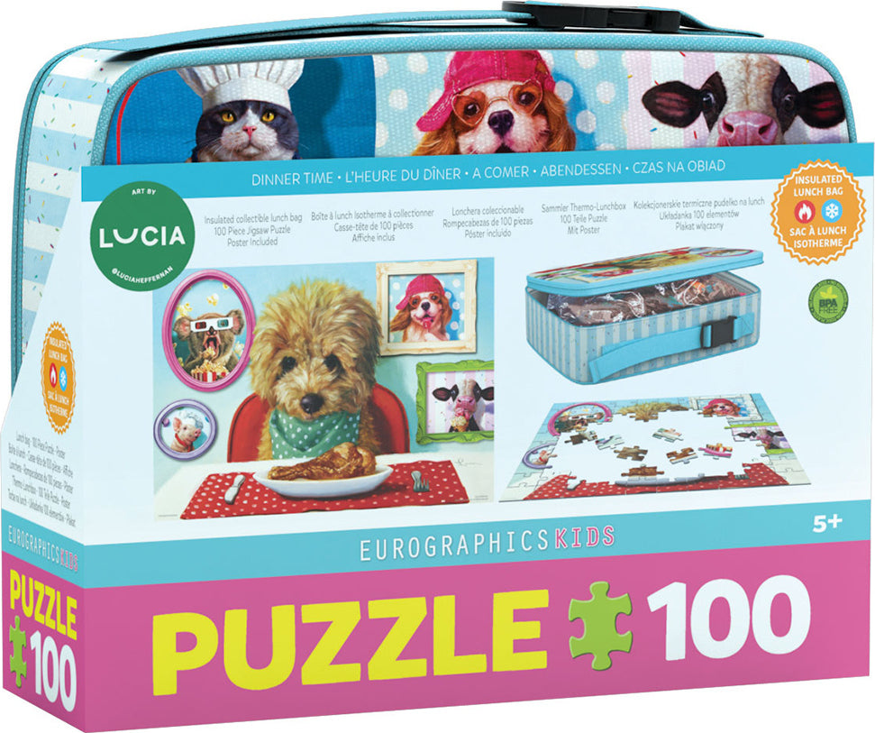 Dinner Time Lunch Bag with  100-Piece Puzzle Puzzle