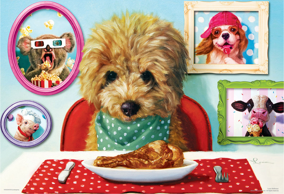 Dinner Time Lunch Bag with  100-Piece Puzzle Puzzle