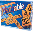 Mathable Classic game box by Family Games Inc. The vibrant blue box features the title 'Mathable' in bold letters, along with colorful number tiles displayed on the front. Suitable for ages 9 and up, this strategic number game combines elements of math and fun for family play.