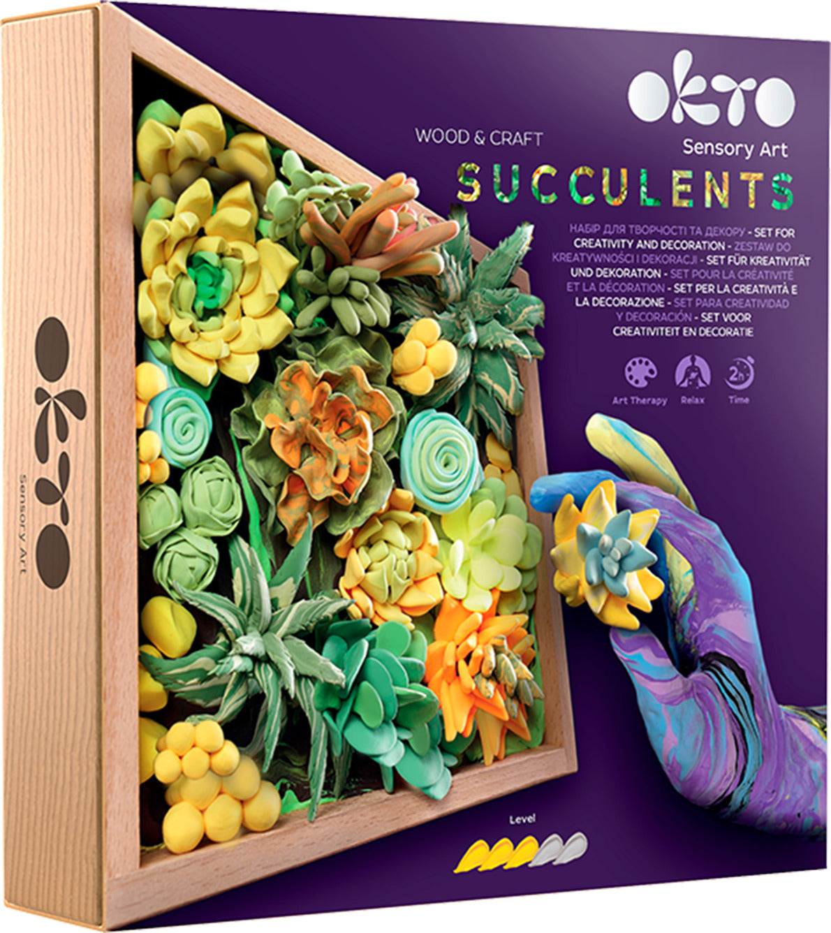OKTO Sensory Art 3D Woodcraft "Energy" – Succulent Craft Kit