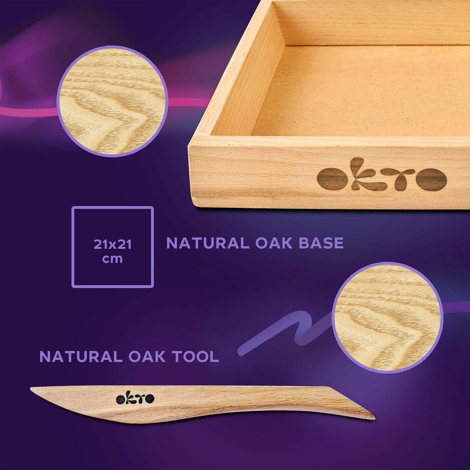 OKTO Sensory Art 3D Woodcraft "Energy" – Succulent Craft Kit