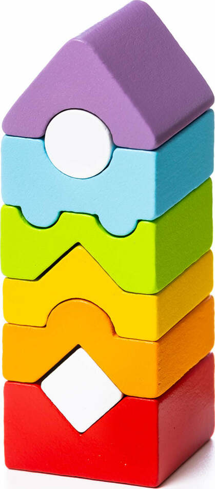 Wise Elk/Cubika Wooden Toy - Stacking Tower LD-12
