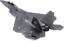 A detailed and intricately designed Metal Earth F-22 Raptor plane model by Fascinations. The DIY kit features metallic components and realistic styling, suitable for display or for model-building enthusiasts. The model showcases the iconic shape and features of the stealth fighter jet.
