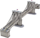 A detailed DIY model kit of the iconic Brooklyn Bridge by Fascinations, showcasing intricate architectural features and a realistic design, perfect for creative enthusiasts.