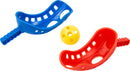 Teeny Town Scoop and Catch game by Fizz Creations Inc. featuring a blue and red scoop with holes and a small yellow ball. Ideal for interactive play.