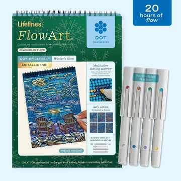 FlowArt Winter's Glow Dot-By-Letter with metallic ink