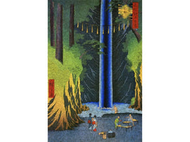 Japanese print of Fudo Falls