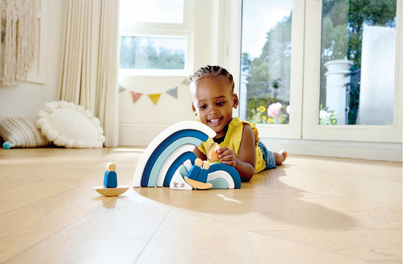 Child playing with wave blocks