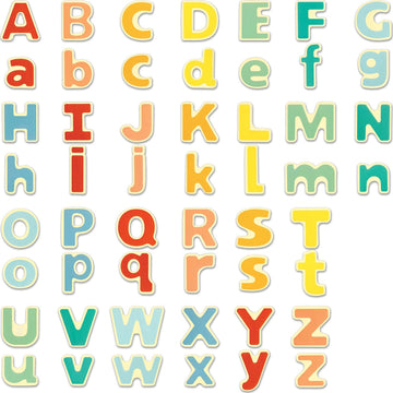 Colorful letters of the alphabet in uppercase and lowercase