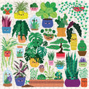 A vibrant jigsaw puzzle featuring a variety of cute, smiling plants in colorful pots. The design showcases an eclectic mix of greenery, including ferns, cacti, and leafy houseplants arranged in playful patterns. Perfect for plant lovers and puzzle enthusiasts alike.