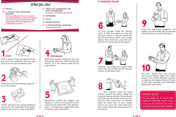 Big Magic for Little Hands by Workman Publishing Co is an engaging DIY kit designed for kids. It includes a variety of creative magic tricks and activities to inspire imaginative play and develop fine motor skills. The instructions guide children through performing enchanting tricks, like the Vanishing Teacup, with everyday household items, making it a fun and educational experience for young aspiring magicians.