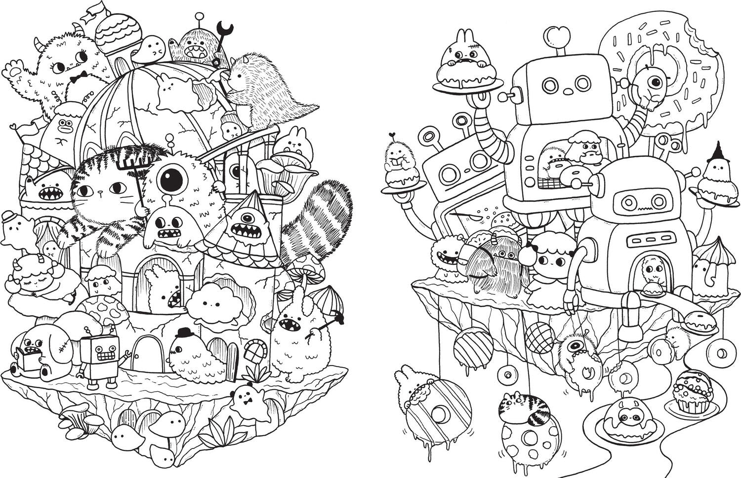 A Million Little Monsters: Frightful Creatures to Color