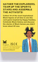 Black Heroes Go Fish Card Game featuring inspiring Black figures. The game encourages players to collect cards depicting influential Black personalities, enhancing knowledge of Black history. Ideal for ages 8 and up.