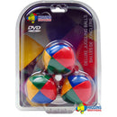 Beginner Juggling Set by Higgins Bros. Inc. featuring three colorful juggling balls in a clear packaging. Includes instructional DVD for beginners to learn juggling techniques.