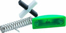 One Second puzzles by House of Marbles featuring a colorful mechanical puzzle accessory set. The image showcases a green puzzle piece holder, a spring component, and a black and white cross connector, ideal for puzzle enthusiasts looking for a fun challenge.