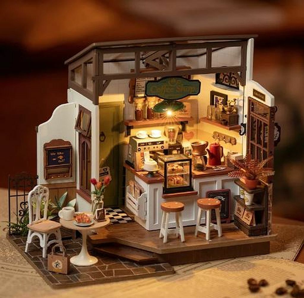 No.17 Cafe DIY Miniature House Kit - Robotime | EurekaPuzzles