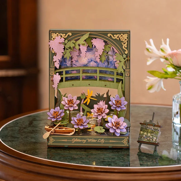 Glittering Water Lily Wall Art 3D Wooden Puzzle
