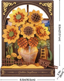 Golden Sunflower Wall Art 3D Wooden Puzzle