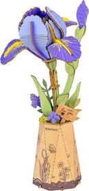 Purple Iris DIY Wooden Flower 3D Puzzle